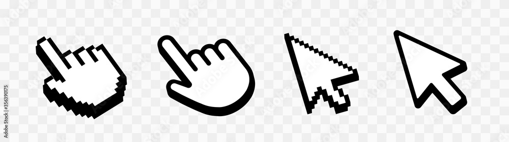 Poster cursor icon set vector. mouse arrow pointer. cursor mouse icon