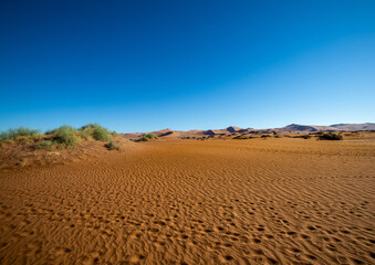 Desert landscape in Sossusvlei in the Namib Desert in Namibia
