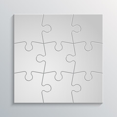 Fototapeta premium Nine sided 3d puzzle presentation infographic template with explanatory text field for business statistics