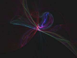 Abstract fractal art background in illustration space geometry. Colorful psychedelic background. Consists of fractal texture and is suitable for use in projects on imagination, creativity and design