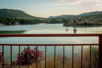 Landscape and surroundings of the Mayes Reservoir in Murcia. Spa