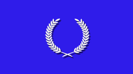 New white color 3d wheat icon on blue background,3d wheat icon