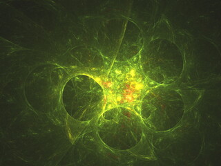 Abstract fractal art background in illustration space geometry. Colorful psychedelic background. Consists of fractal texture and is suitable for use in projects on imagination, creativity and design