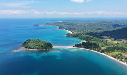 An aerial view Kelambu beach, Kudat, Sabah, Malaysia.