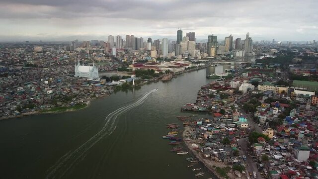 Manila Bay Meets Pasig River Drone Shot