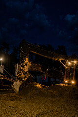 Fototapeta na wymiar road construction - night shift - night work