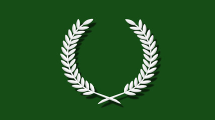Obraz premium Amazing white 3d wheat icon on green dark background,New wheat icon