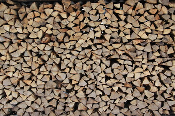 Stack of wood for fire.