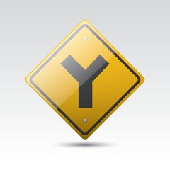 Obraz premium y fork junction sign