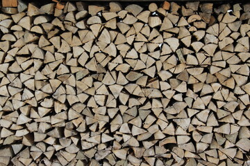 Stack of wood for fire.