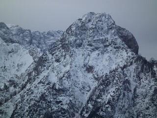 Big mountains, covered with snow.