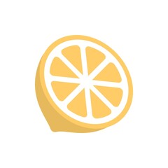 Lemon slice icon in flat design style. Citrus fruit symbol for creative design element.