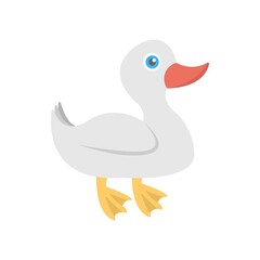 Duck icon in flat design style. Rubber duck sign.