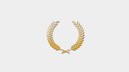New orange color 3d wheat icon on white background,3d wheat icon