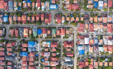 Fototapeta premium Aerial view of the house for local residents