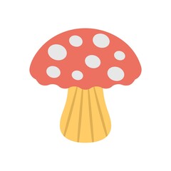 Mushroom with cap and stipe. Organic vegetable icon.