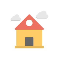 Farm house icon in flat design style. Barn icon.