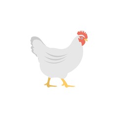 Hen icon in flat design style. Chicken symbol.