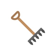 Gardening rake icon. Farming rake symbol. Agriculture sign.