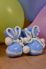 children's hand-made knitted shoes