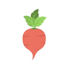 Organic radish icon in flat design style.
