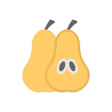 Pear fruit icon in flat design style.