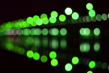 Blurred lights at night abstract background