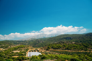 Amazing landscapes on the coast of Aegean Sea. island Rhodes, Greece