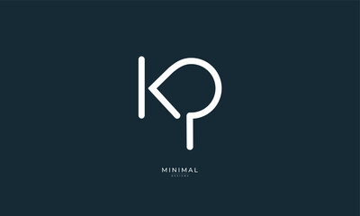 Fototapeta Alphabet letter icon logo KP obraz