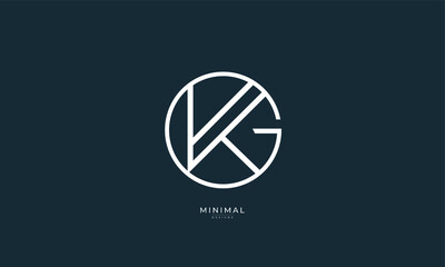 Alphabet letter icon logo GK