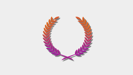 Obraz premium Amazing purple and orange color 3d wheat icon on white background,Best wheat icon