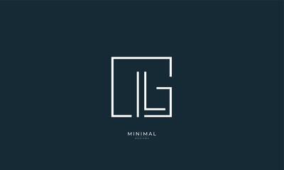 Fototapeta premium Alphabet letter icon logo GL or LG