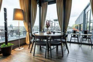 Interior of a modern urban restaurant