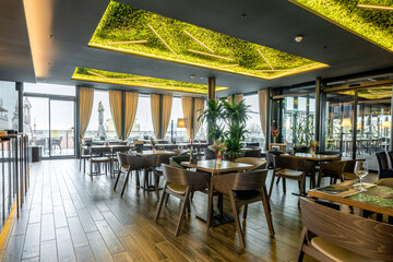 Interior of a modern urban restaurant