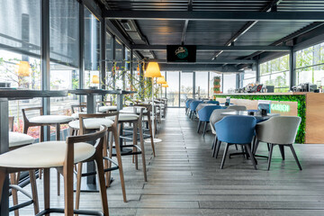 Interior of a modern urban restaurant