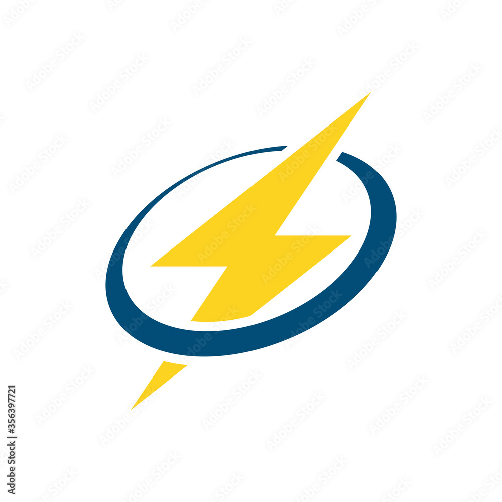 Poster Lightning bolt logo design template - vector