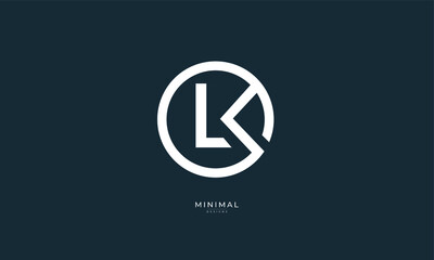 Alphabet letter icon logo LK