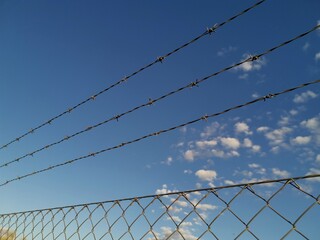 Alambre de espino y cielo