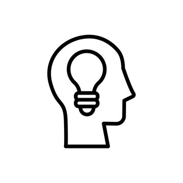 head light bulb icon. Simple line, outline vector elements of brain process icons for ui and ux, website or mobile application
