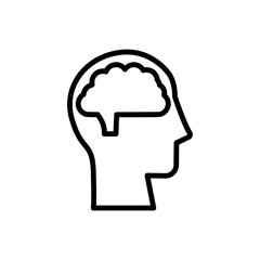 head brain icon. Simple line, outline vector elements of brain process icons for ui and ux, website or mobile application