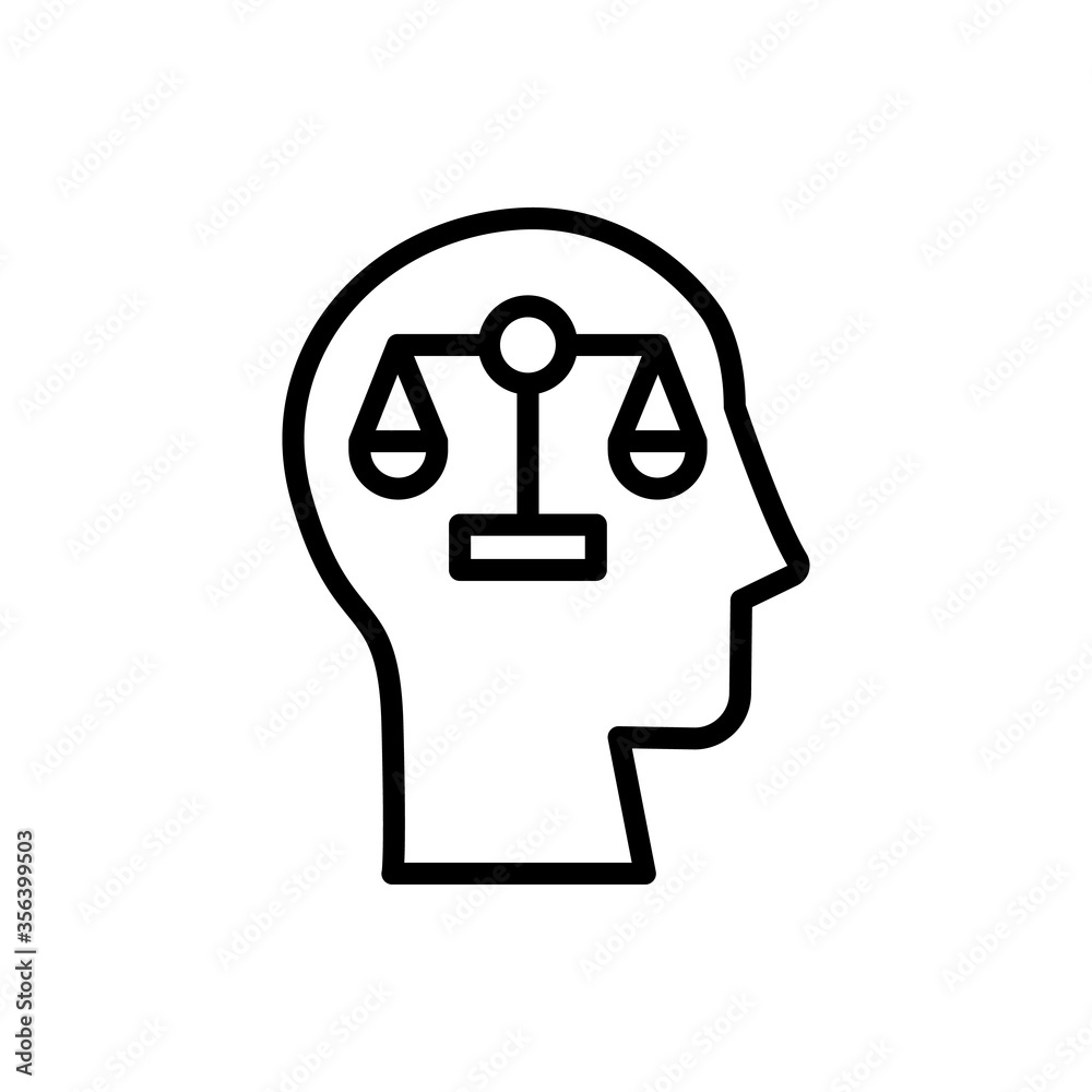 Aufkleber head libra icon. simple line, outline vector elements of brain process icons for ui and ux, website 