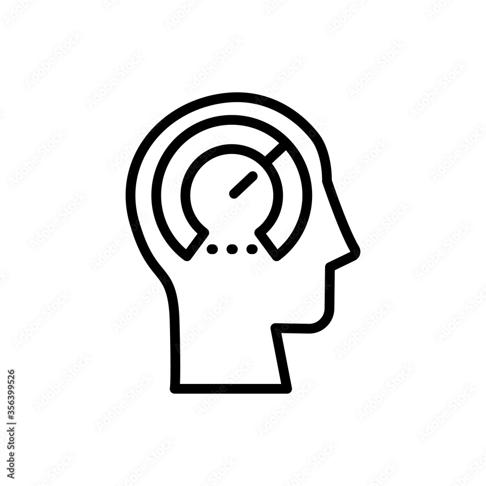 Aufkleber head speedometer icon. simple line, outline vector elements of brain process icons for ui and ux, we