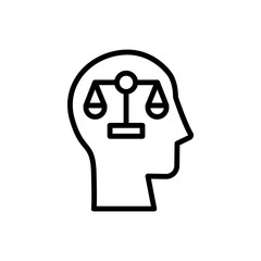 head Libra icon. Simple line, outline vector elements of brain process icons for ui and ux, website or mobile application