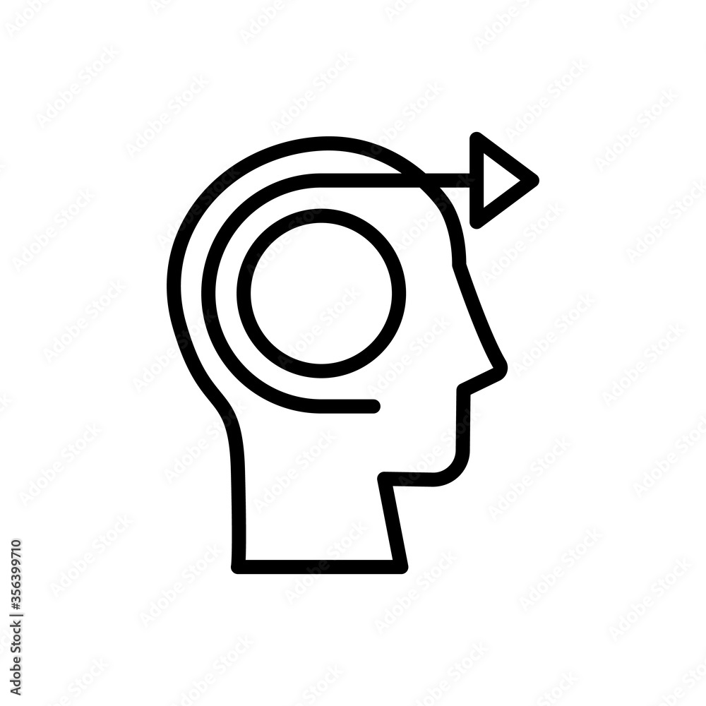Poster head arrow icon. simple line, outline vector elements of brain process icons for ui and ux, website 
