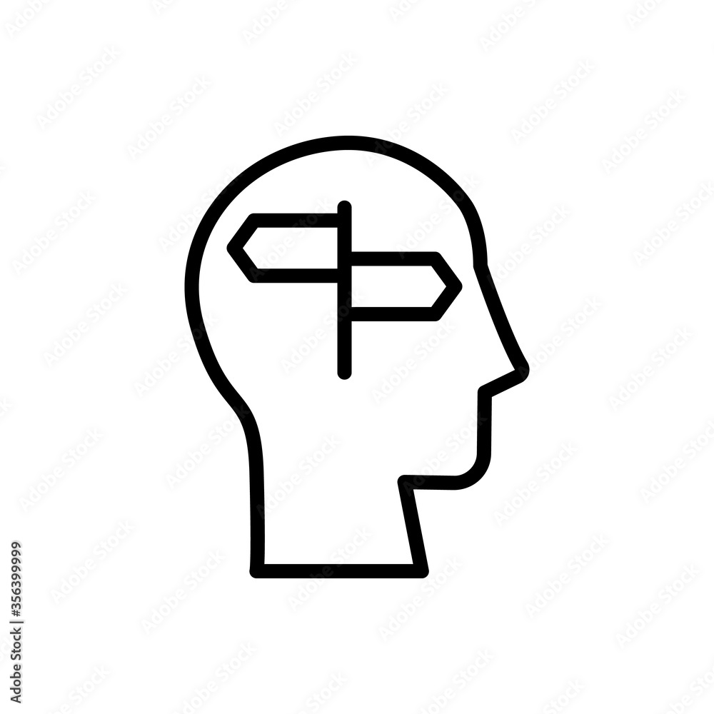 Aufkleber head signboard icon. simple line, outline vector elements of brain process icons for ui and ux, webs