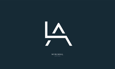 Alphabet letter icon logo LA