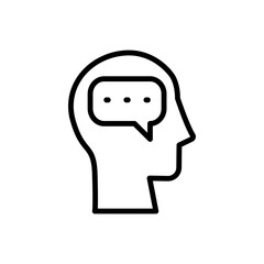 head chat icon. Simple line, outline vector elements of brain process icons for ui and ux, website or mobile application