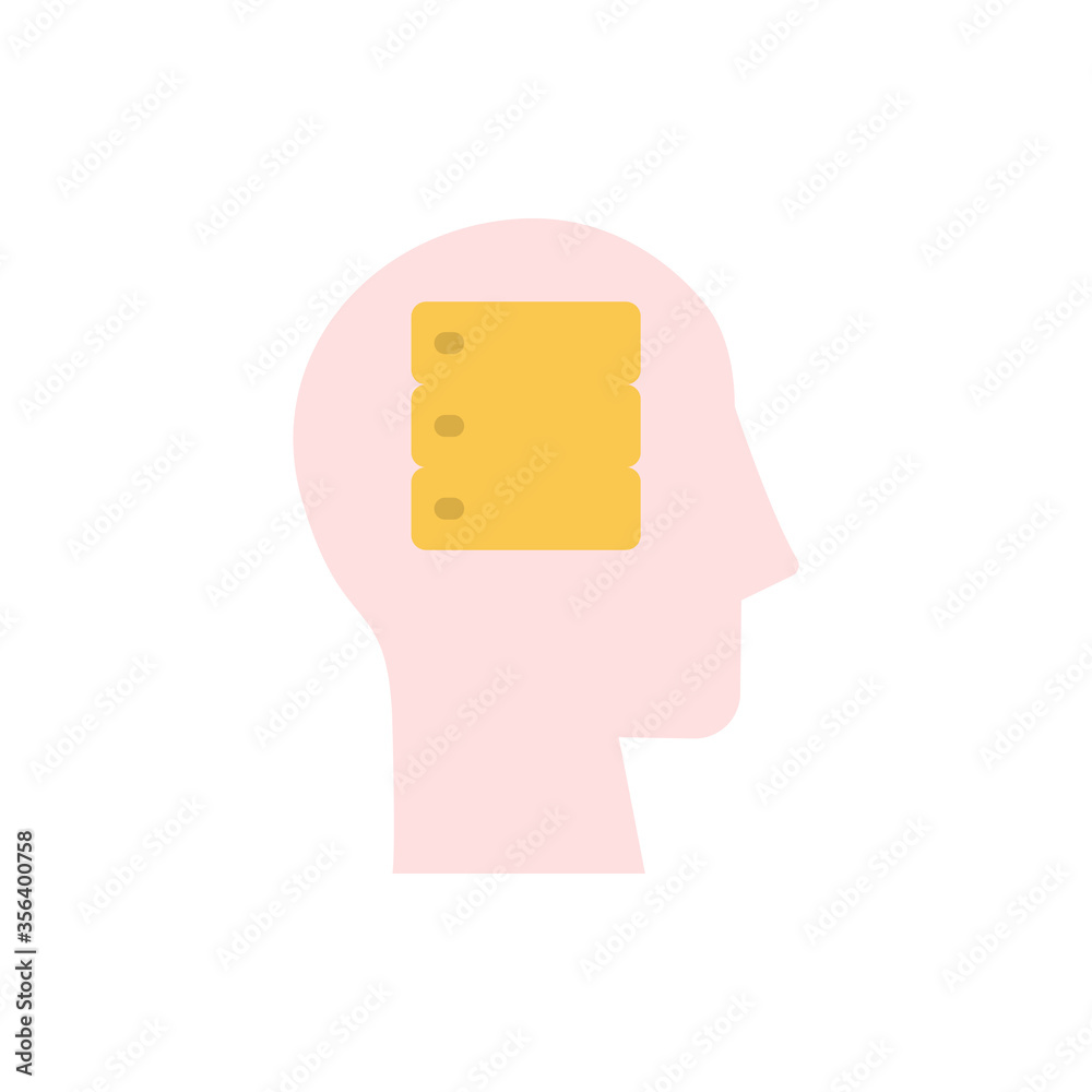 Aufkleber head data icon. simple color vector elements of brain process icons for ui and ux, website or mobile