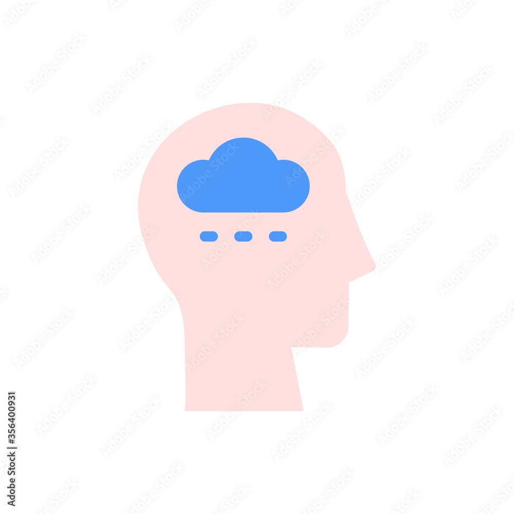 Poster head cloud icon. simple color vector elements of brain process icons for ui and ux, website or mobil