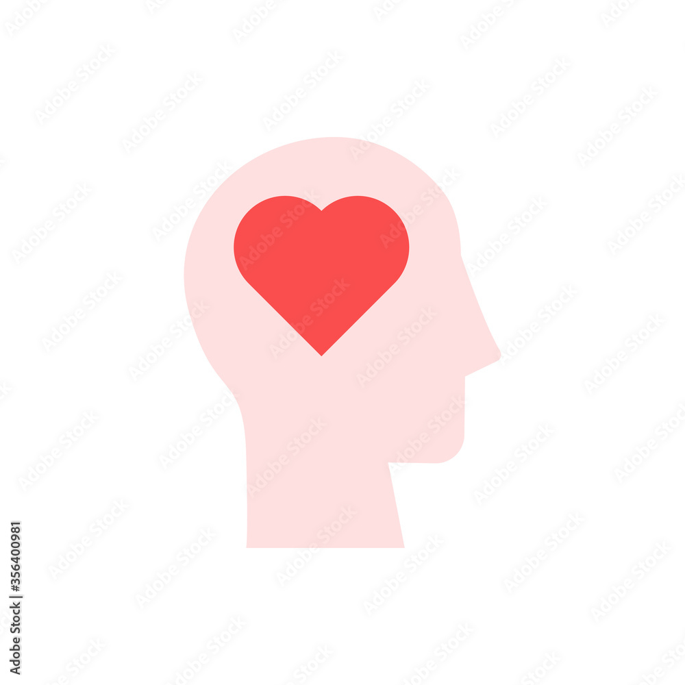 Aufkleber head heart icon. simple color vector elements of brain process icons for ui and ux, website or mobil